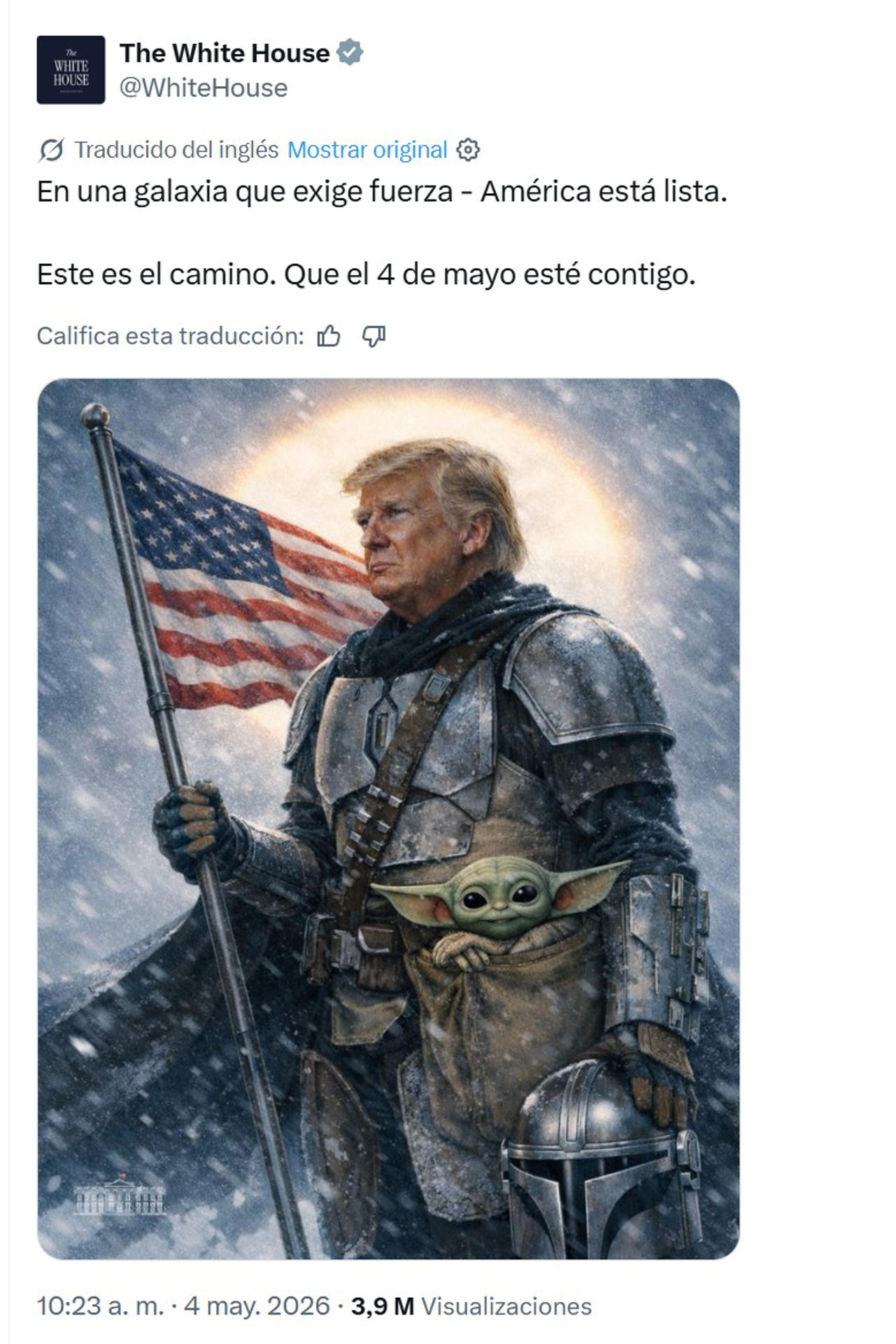 La Casa Blanca publica una imagen de Trump